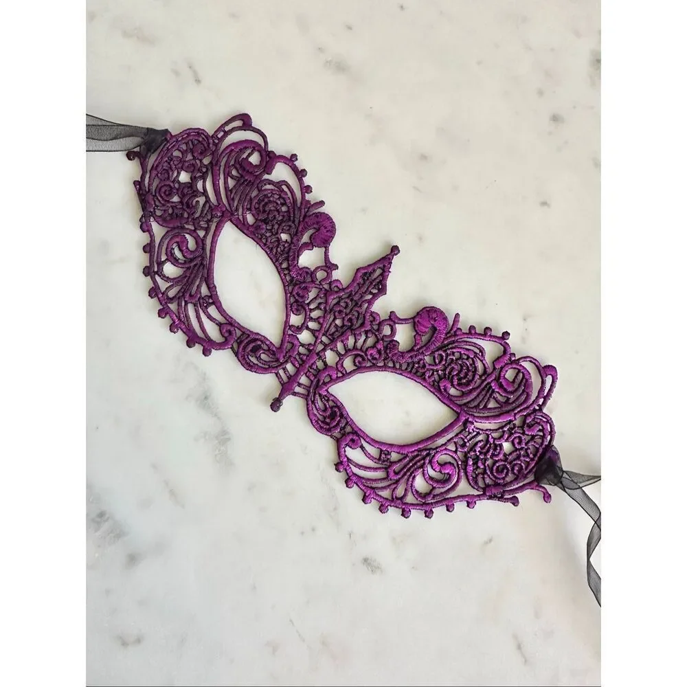 Halloween Purple chrome masquerade mask